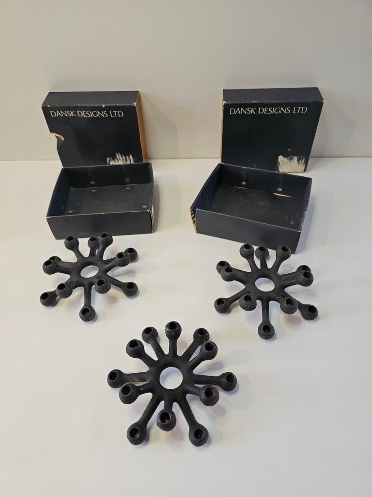 3 Jens Quistgaard kandelaren - Vintage Deens design, Zwart, Ophalen of Verzenden, Zo goed als nieuw, X
