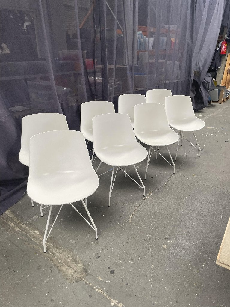 MDF Italia Flow chair met aparte LM base - 8 stuks, Huis en Inrichting, Ophalen, Modern, elegant, uniek, Wit, Vijf, Zes of meer stoelen