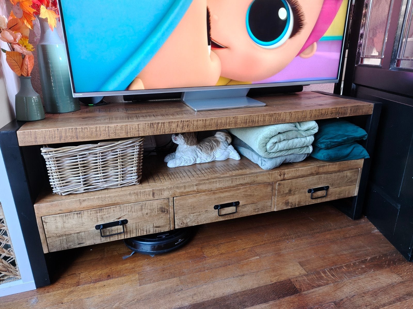 mangohout tv meubel 150b, Ophalen, Nieuw, 50 tot 100 cm, Minder dan 100 cm