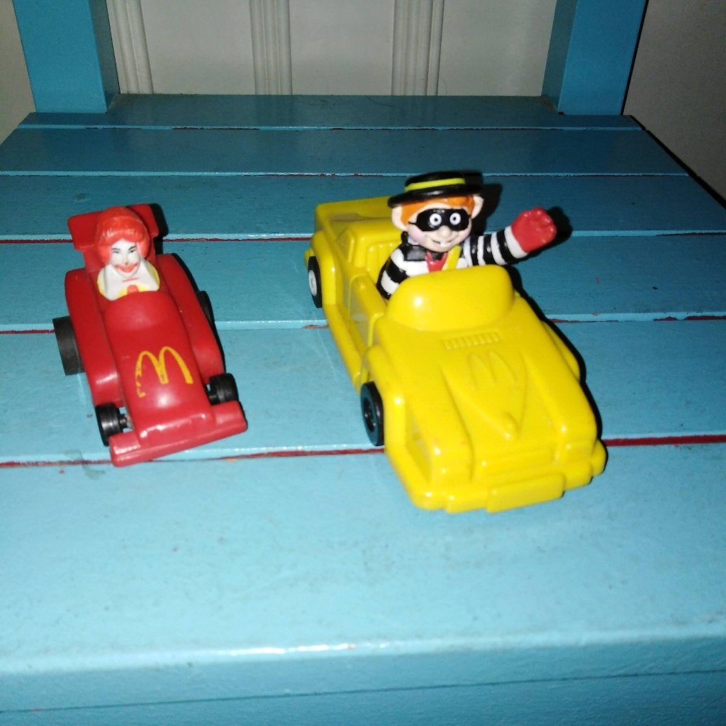 McDonald's autootjes: Ronald McDonald en Hamburglar, Verzamelen, Merken en Reclamevoorwerpen, Ophalen, Gebruikt, Overige typen