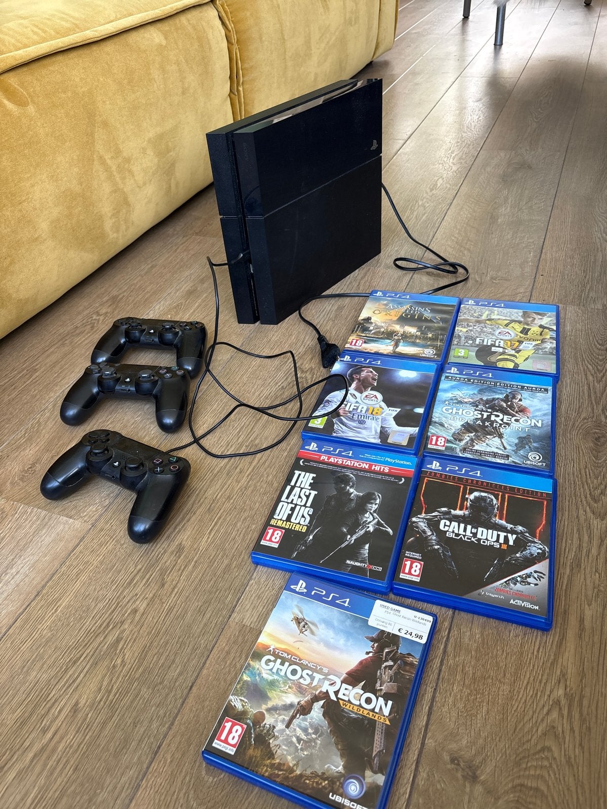 PlayStation 4 Slim met 3 controllers en 7 games, Ophalen, Met 3 controllers of meer, Slim, 500 GB