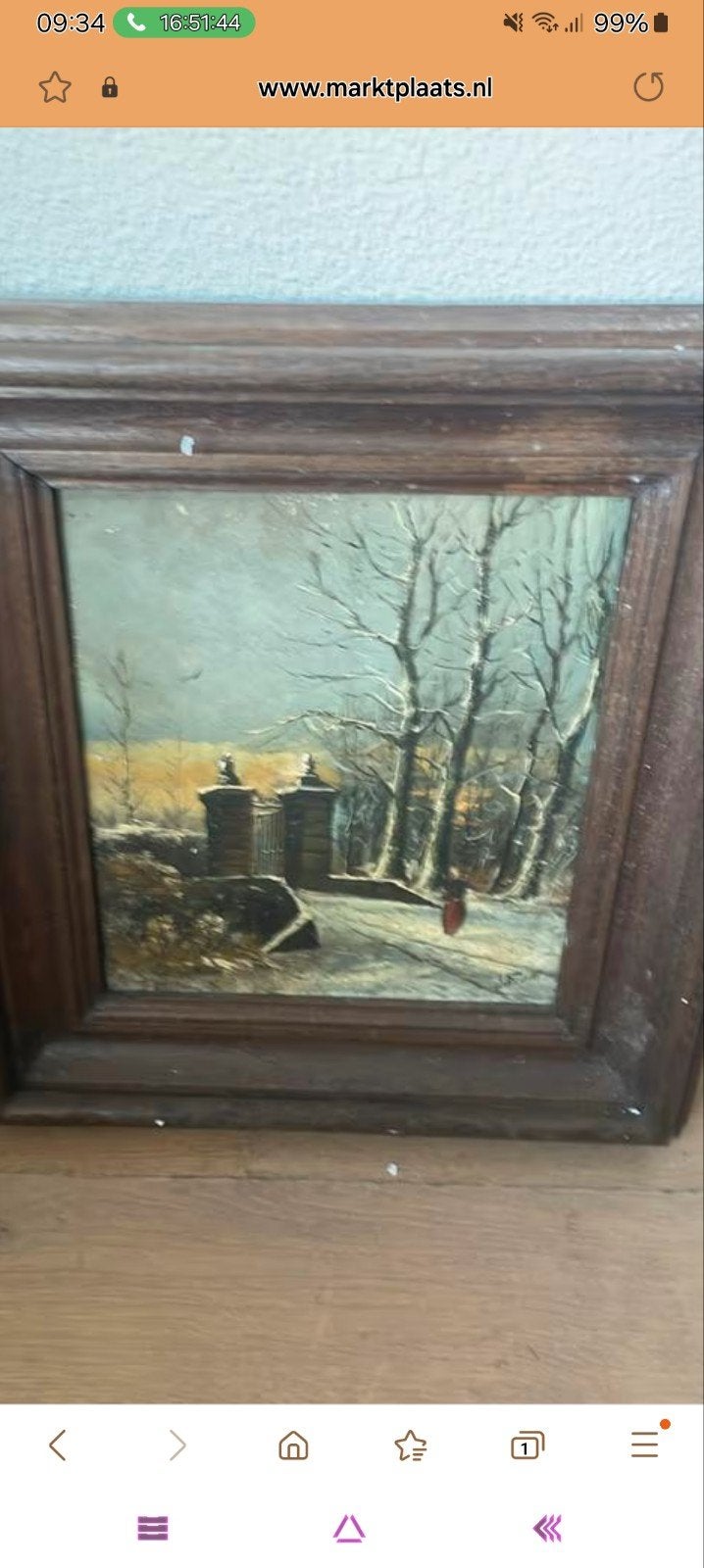 Oud olieverf schilderij op paneel., Ophalen of Verzenden