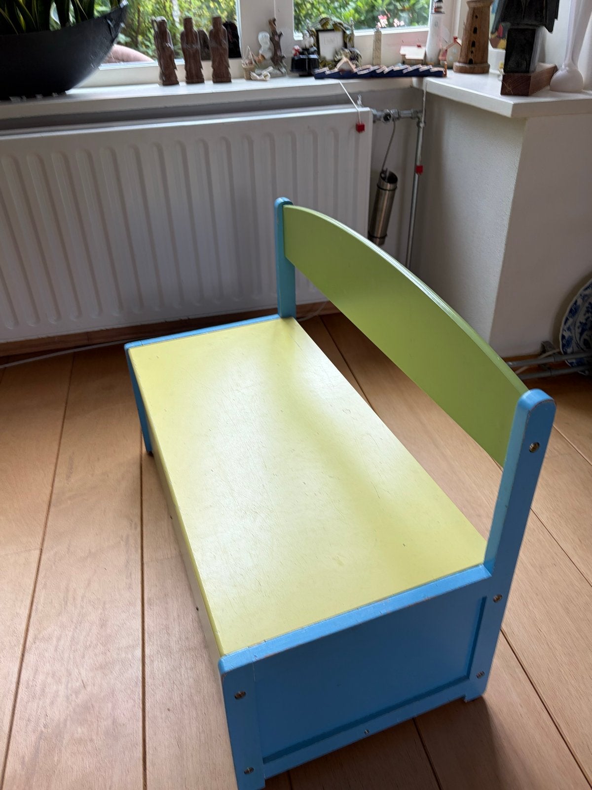 Kinderbankje met opbergruimte - Blauw/Groen, Ophalen, Gebruikt, Overige typen