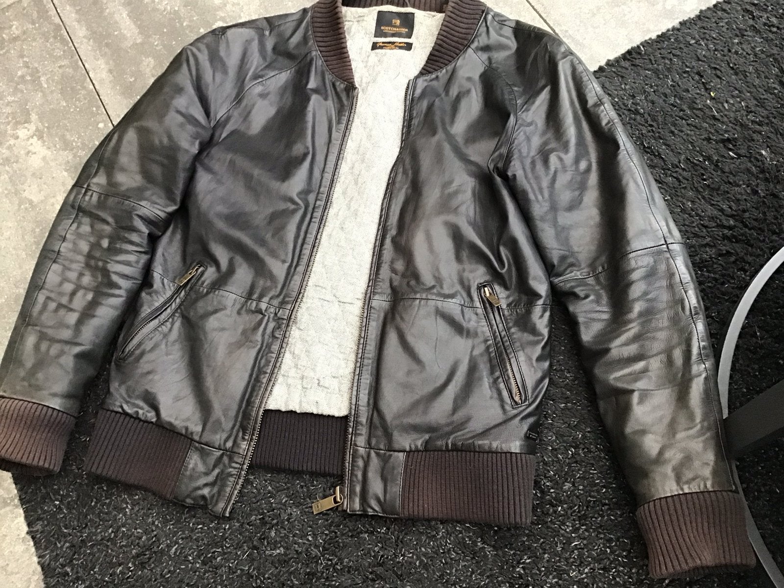 Leren jack van scotch&soda maat M., Ophalen of Verzenden, Zo goed als nieuw, Maat 48/50 (M), Bruin