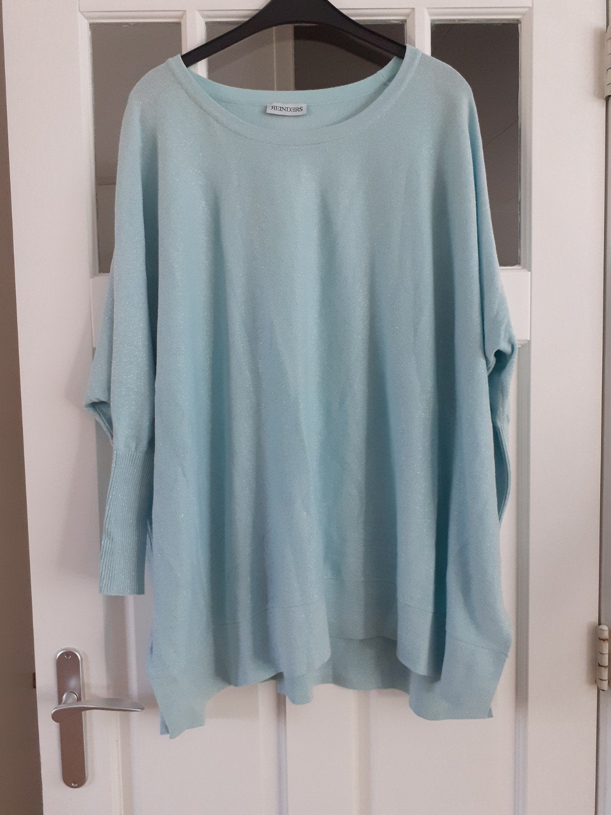 Reinders wijdvallende knitwear trui lichtblauw One Size, Reinders, Ophalen of Verzenden, Zo goed als nieuw, Blauw
