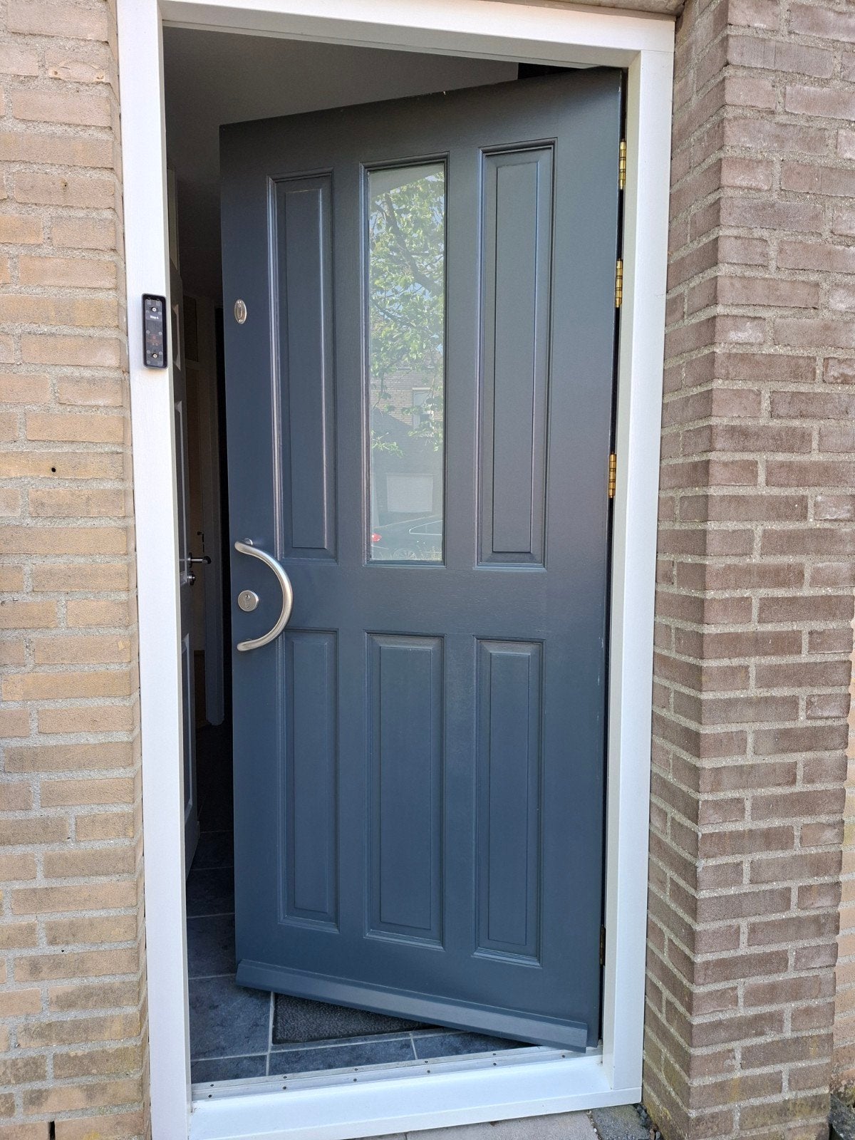Moderne Buitendeur met Glaspaneel - Zo goed als nieuw, Ophalen, 80 tot 100 cm, 200 tot 215 cm, Glas