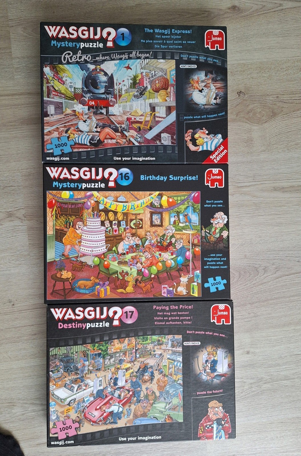 3 Wasgij Puzzels - Mystery & Destiny - 1000 stukjes, Ophalen of Verzenden, 500 t/m 1500 stukjes, Gebruikt, Legpuzzel