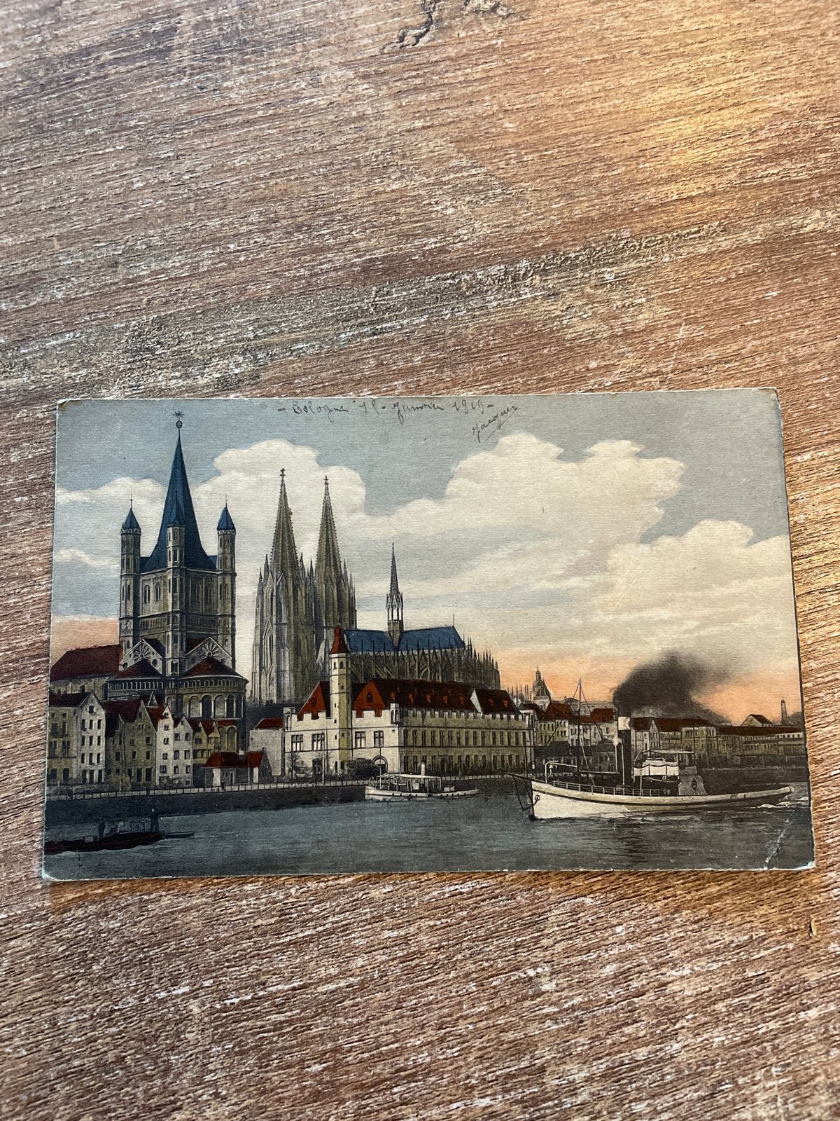 Oude Ansichtkaart Keulen a. Rh. Dom, St. Martin u. Stapelhau, Verzamelen, Ophalen of Verzenden, Voor 1920, Gelopen, Duitsland