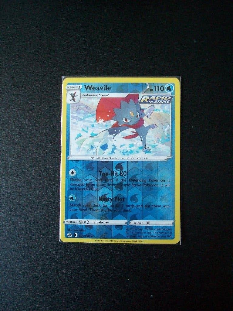 3138: Nieuwe Pokemon Kaart holofoil WEAVILLE hp110 (031/198), Verzenden, Nieuw, Losse kaart, Foil