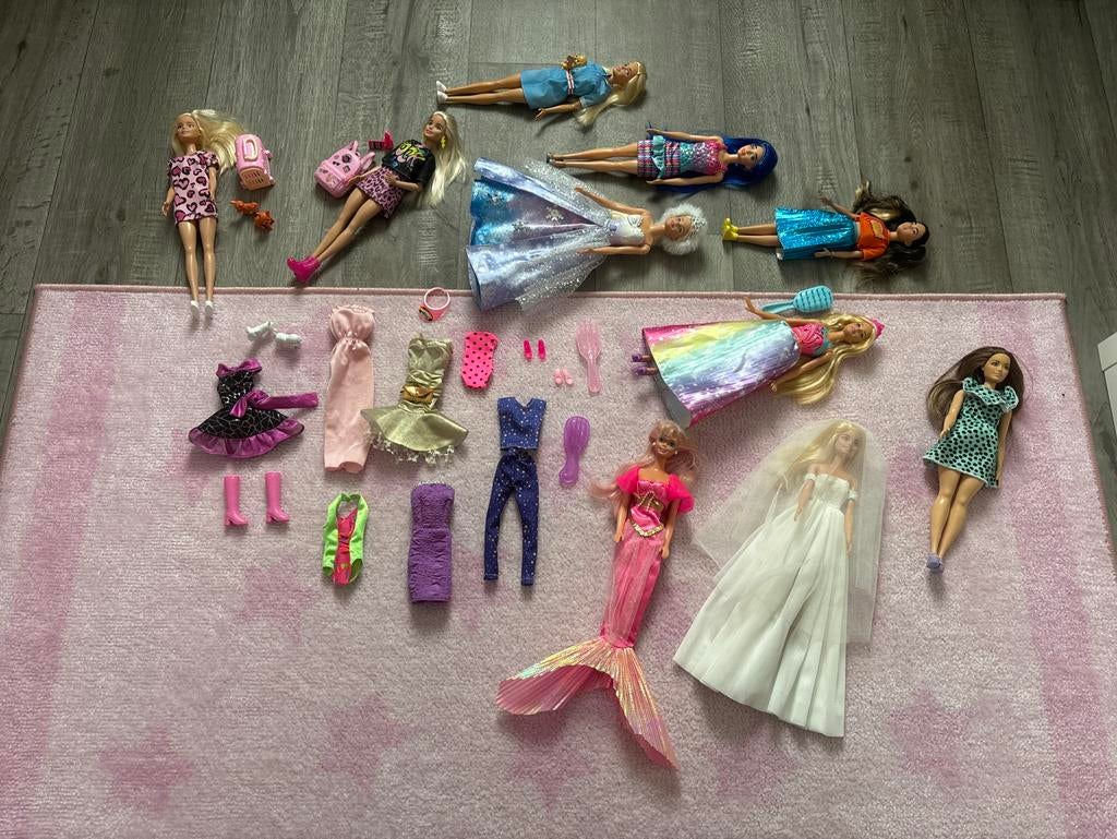 Diverse complete Barbie poppen met accessoires, Ophalen of Verzenden, Gebruikt, Barbie