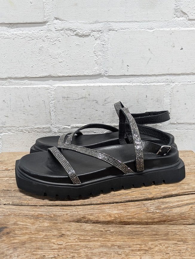 Inuovo - Prachtige leren sandalen maat 38 - Nieuw €70, Kleding | Dames, Zwart, Inuovo, Nieuw, X