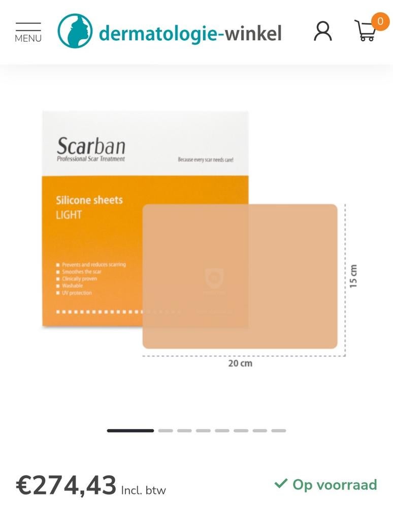 Scarban Light siliconenpleister nieuw in verpakking, Diversen, Ophalen of Verzenden, Nieuw