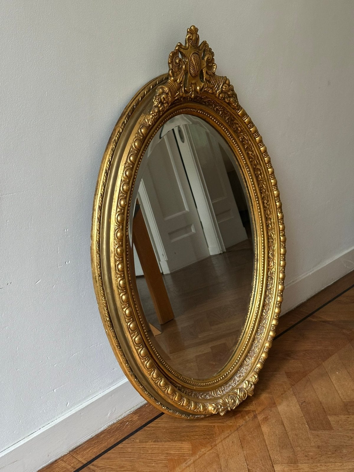 Barok spiegel, Antiek en Kunst, Ophalen, Ovaal, 50 tot 100 cm, 100 tot 150 cm
