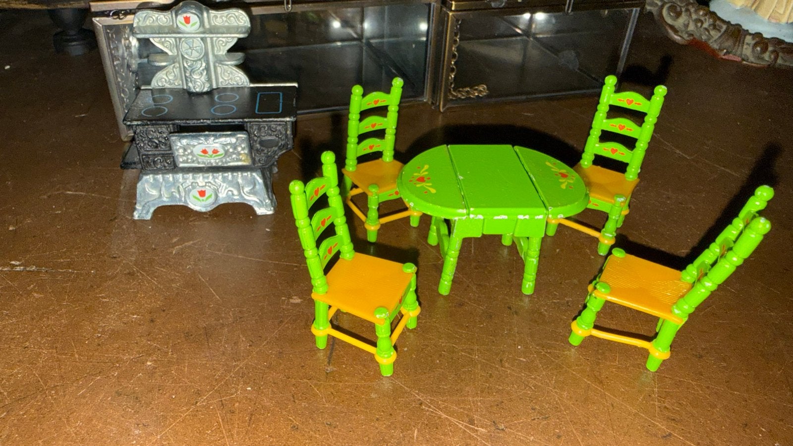 Vintage Mattel 1980 metalen poppenhuis meubels keuken, Ophalen of Verzenden, Gebruikt, Poppenhuis