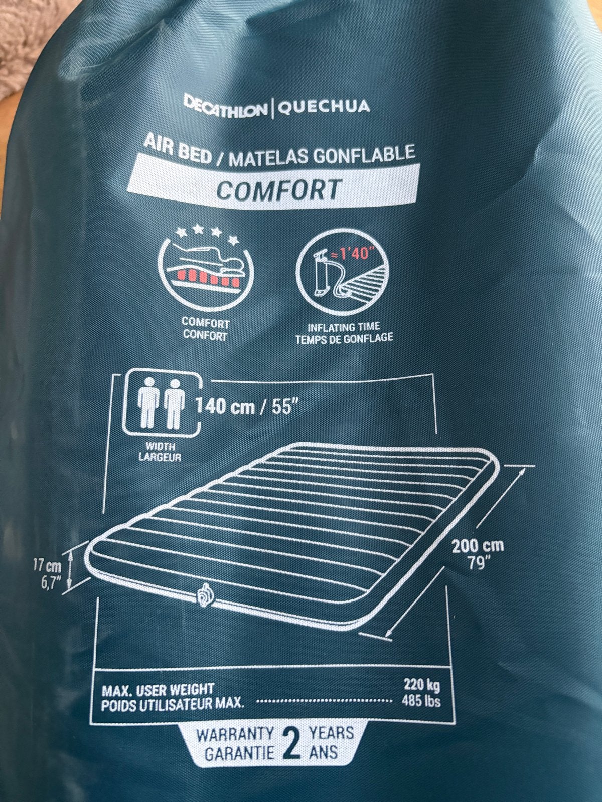NIEUW Luchtbed 140x200 cm - Comfortabel en Ruim, Ophalen of Verzenden, Zo goed als nieuw, 2-persoons