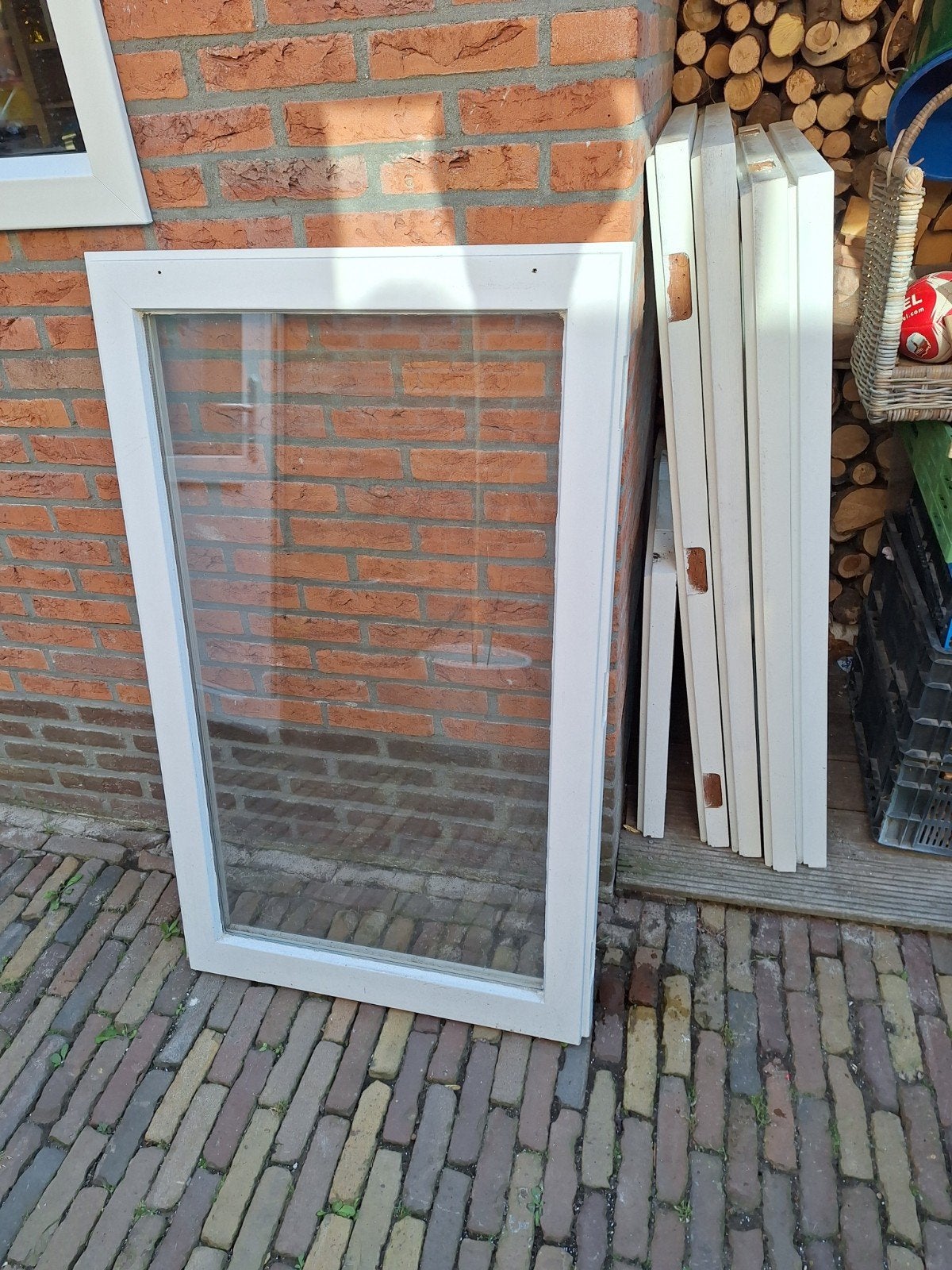 windscherm mancave of gewone ramen ( glas ) kozijn, Doe-het-zelf en Verbouw, Glas en Ramen, Ophalen, Gevelraam of Ruit, Gebruikt