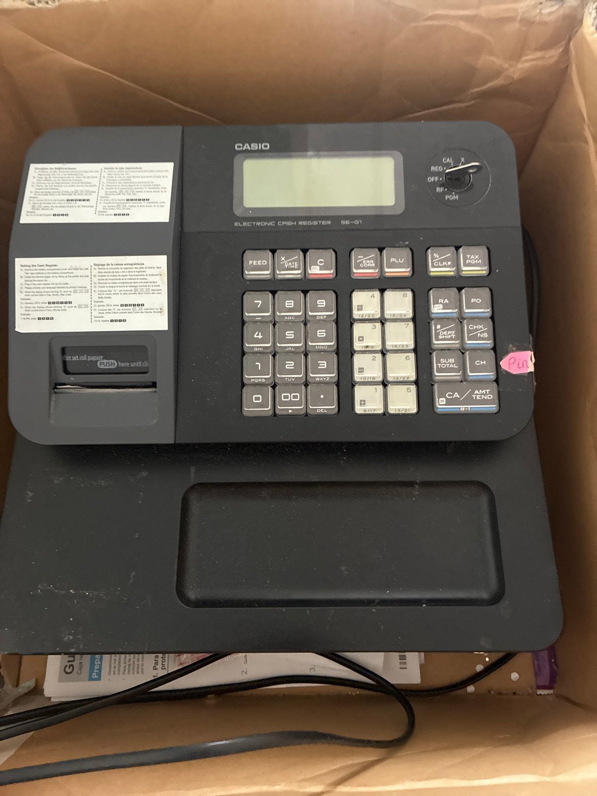 Casio SE-G1 Elektronisch Kasregister met Handleiding, Ophalen