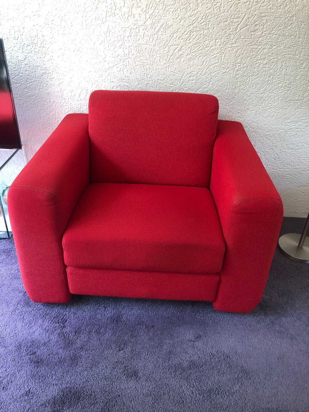 Mooie en goed zittende rode  fauteuil, Huis en Inrichting, Fauteuils, Ophalen, 75 tot 100 cm, 50 tot 75 cm