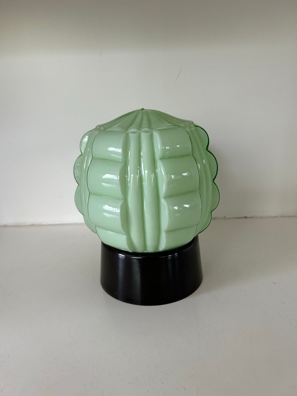 Tabur Vintage Art Deco Plafondlamp - Groen Glas, Antiek en Kunst, Ophalen of Verzenden
