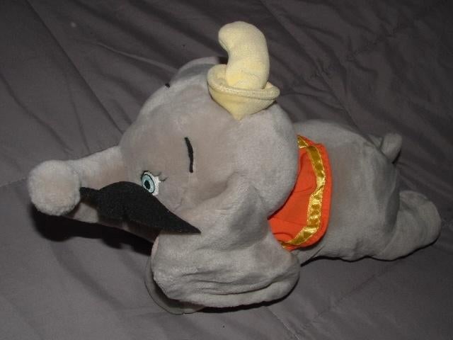 DISNEY OLIFANT DOMBO VELOURS GRIJS MET ORANJE/GELE, Ophalen of Verzenden, Nieuw, Overige typen