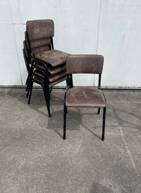 10 Stapelbare horeca restaurant kantine school stoelen nieuw, Ophalen, Bruin, Zo goed als nieuw, Vijf, Zes of meer stoelen