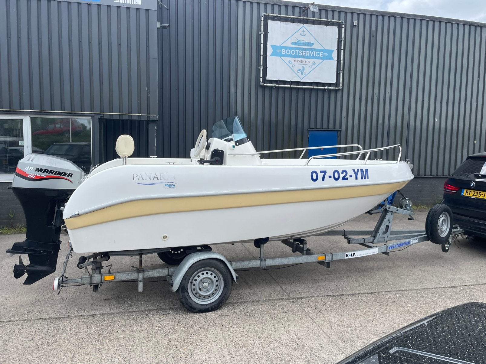 Aquamar Panaria + 40 pk 4 takt + trailer, Watersport en Boten, Vis- en Consoleboten, Zo goed als nieuw, Ophalen