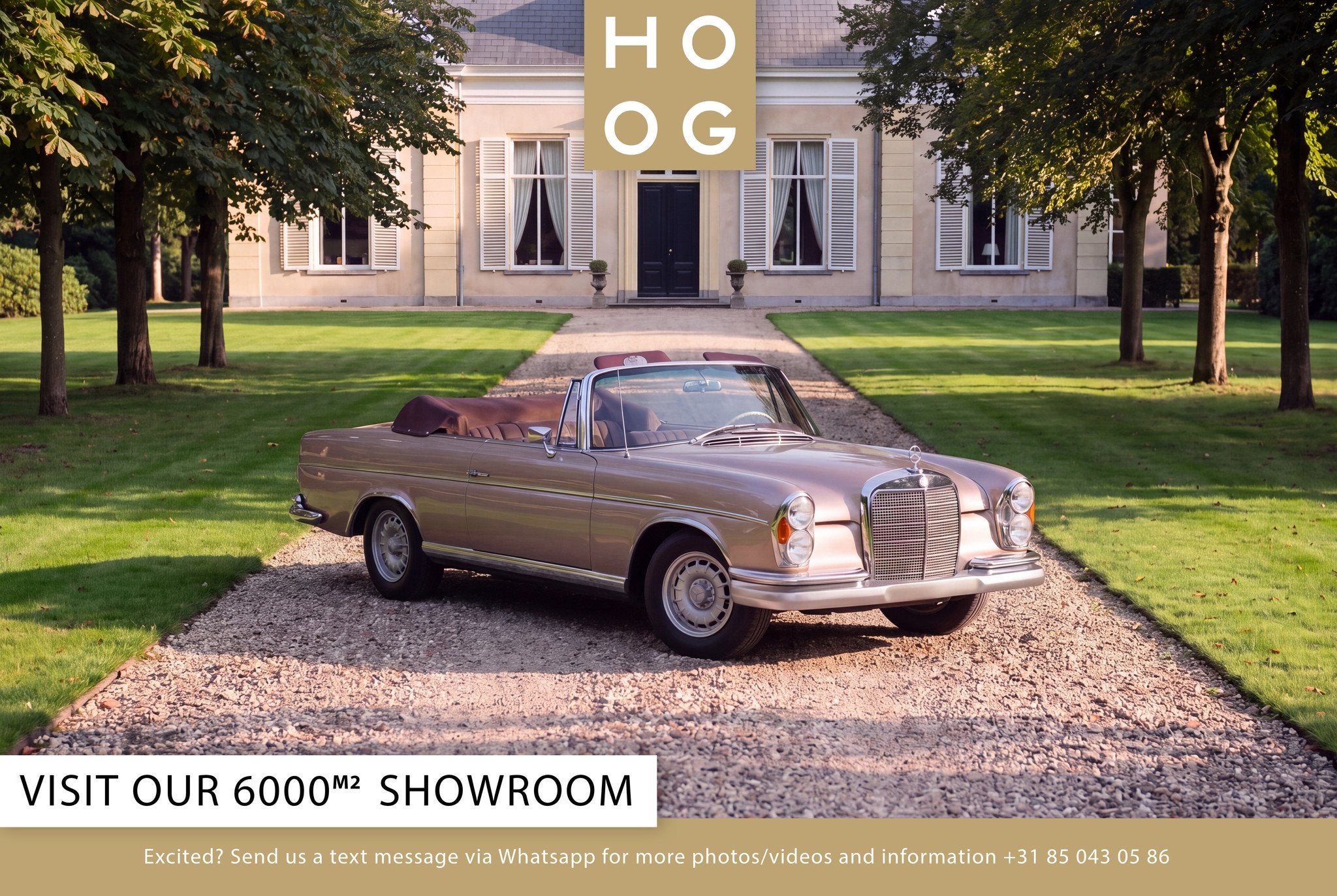 Mercedes-Benz S-Klasse 220 SE W111 Cabriolet (bj 1963), Auto's, 136 pk, Gebruikt, 4 stoelen, Beige