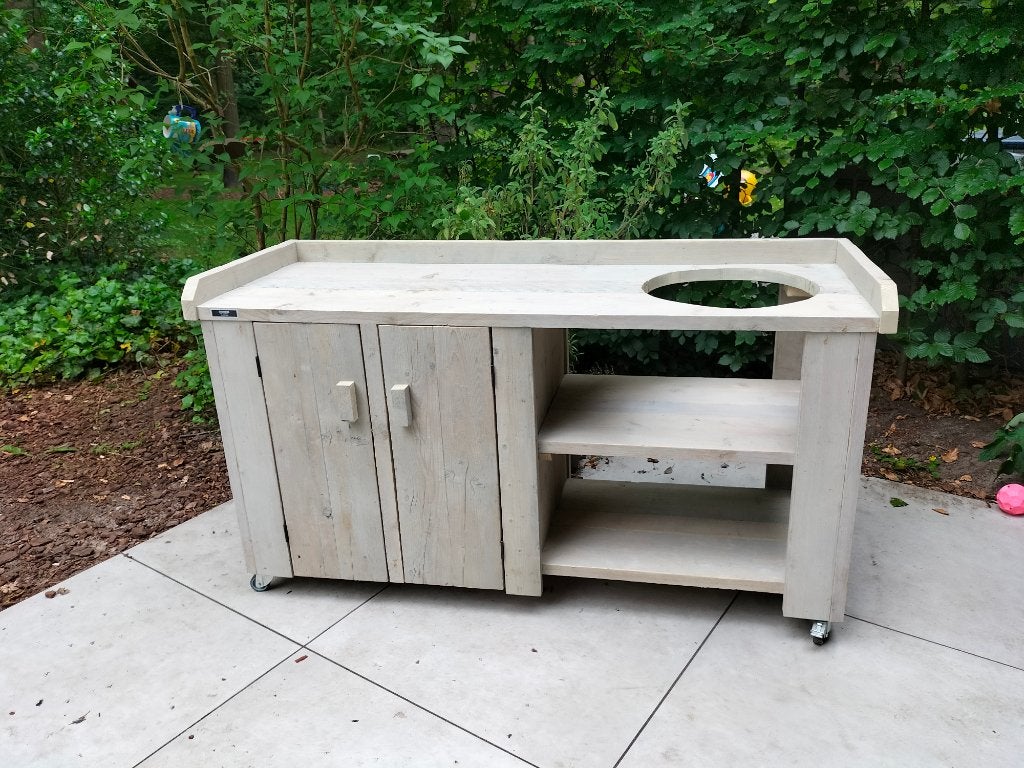 Bbq tafels van steigerhout, Verzenden, Nieuw, Houtskool, Vrijstaand