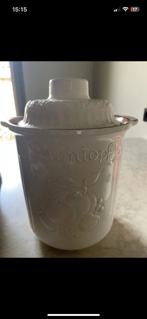 Vintage Rumtopf Pot met Deksel - Keramiek, Pot of Kruik, Ophalen of Verzenden, Zo goed als nieuw, Rechthoekig