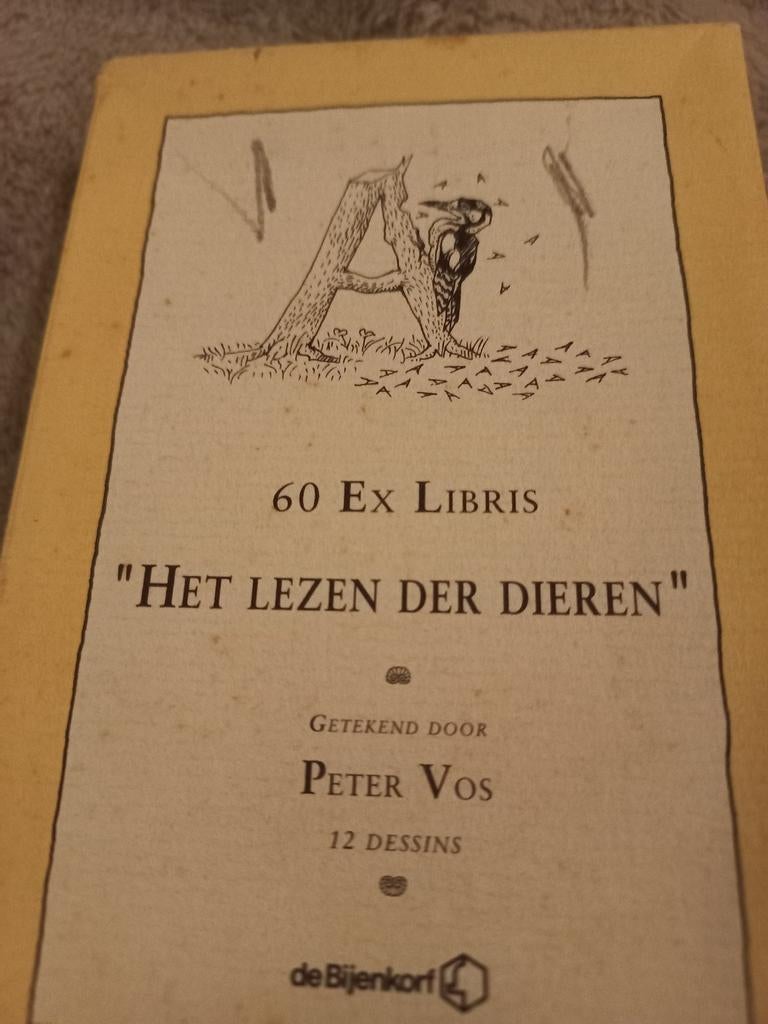 58 Ex Libris "Het lezen der dieren" Peter Vos Bijenkorf 1993, Ophalen of Verzenden, Zo goed als nieuw, Peter Vos, Peter, Nederland