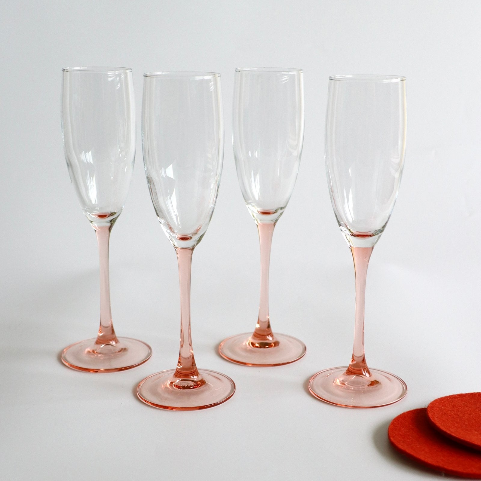 Luminarc France champagneglazen roze, Luminarc, Overige typen, Ophalen of Verzenden, Zo goed als nieuw