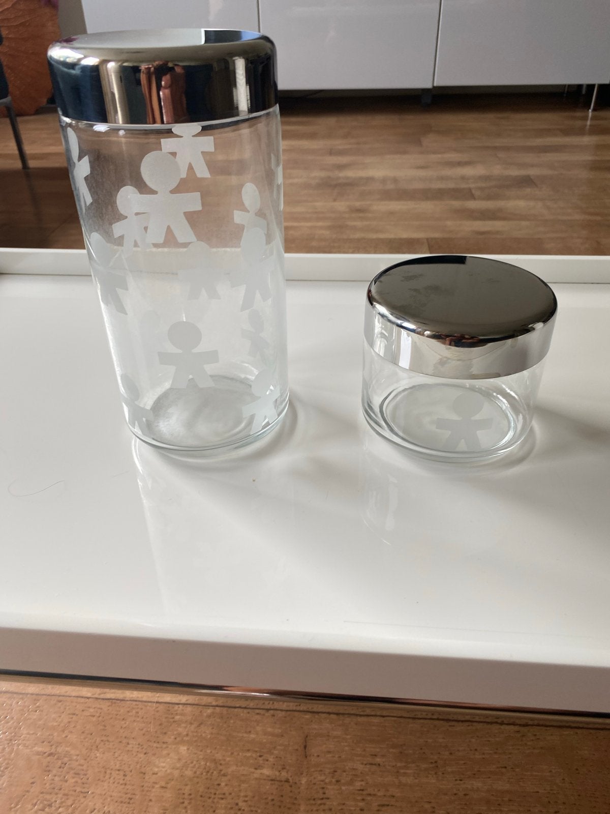 Alessi Voorraadpotten Girotondo, Huis en Inrichting, Glas, Zilver, Ophalen of Verzenden, Zo goed als nieuw