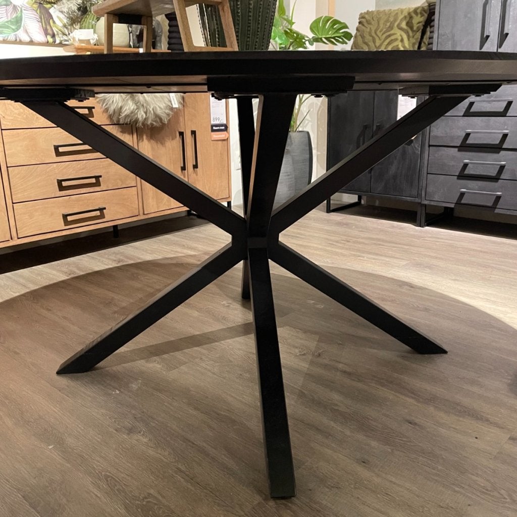 Eettafel Piastra Rond 140 cm in Zwart Mangohout - Pronto, Niet ingevuld, Niet ingevuld, Niet ingevuld