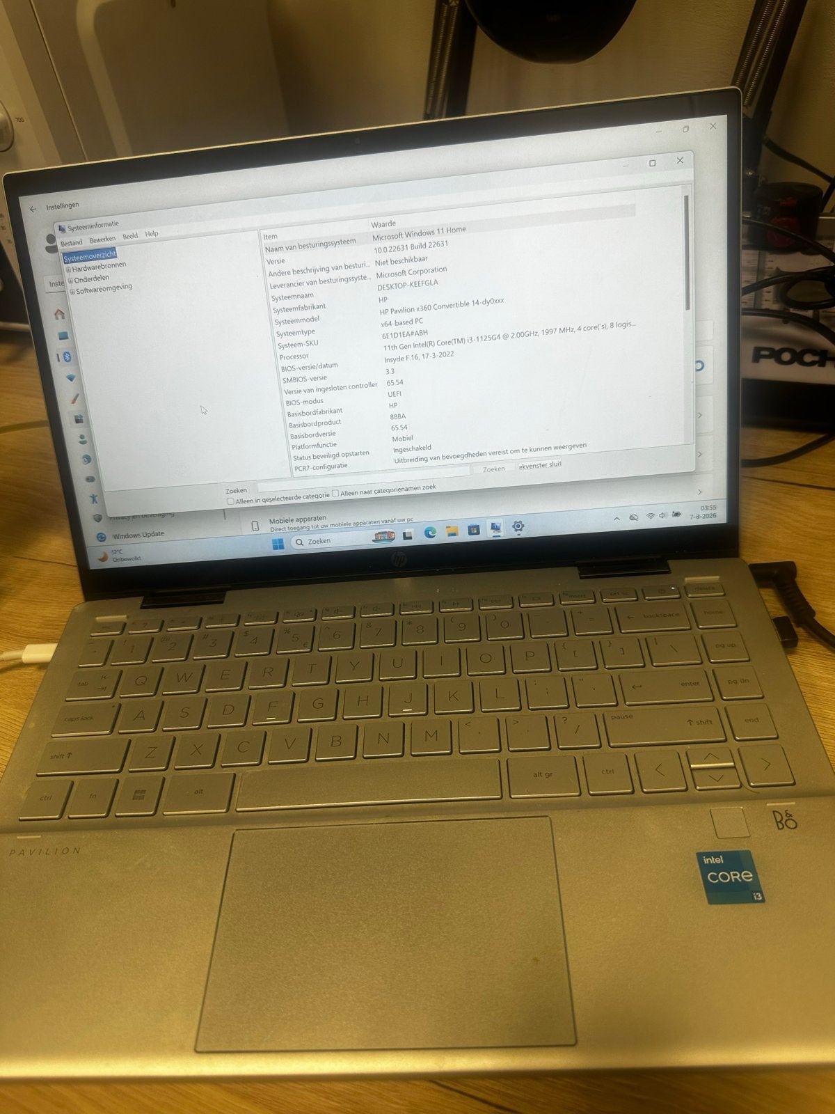 HP Pavilion x360 Convertible 14-dy0xxx i3-1125G4 8GB, Computers en Software, Windows Laptops, Gebruikt, 2 tot 3 Ghz, Qwerty, 8 GB