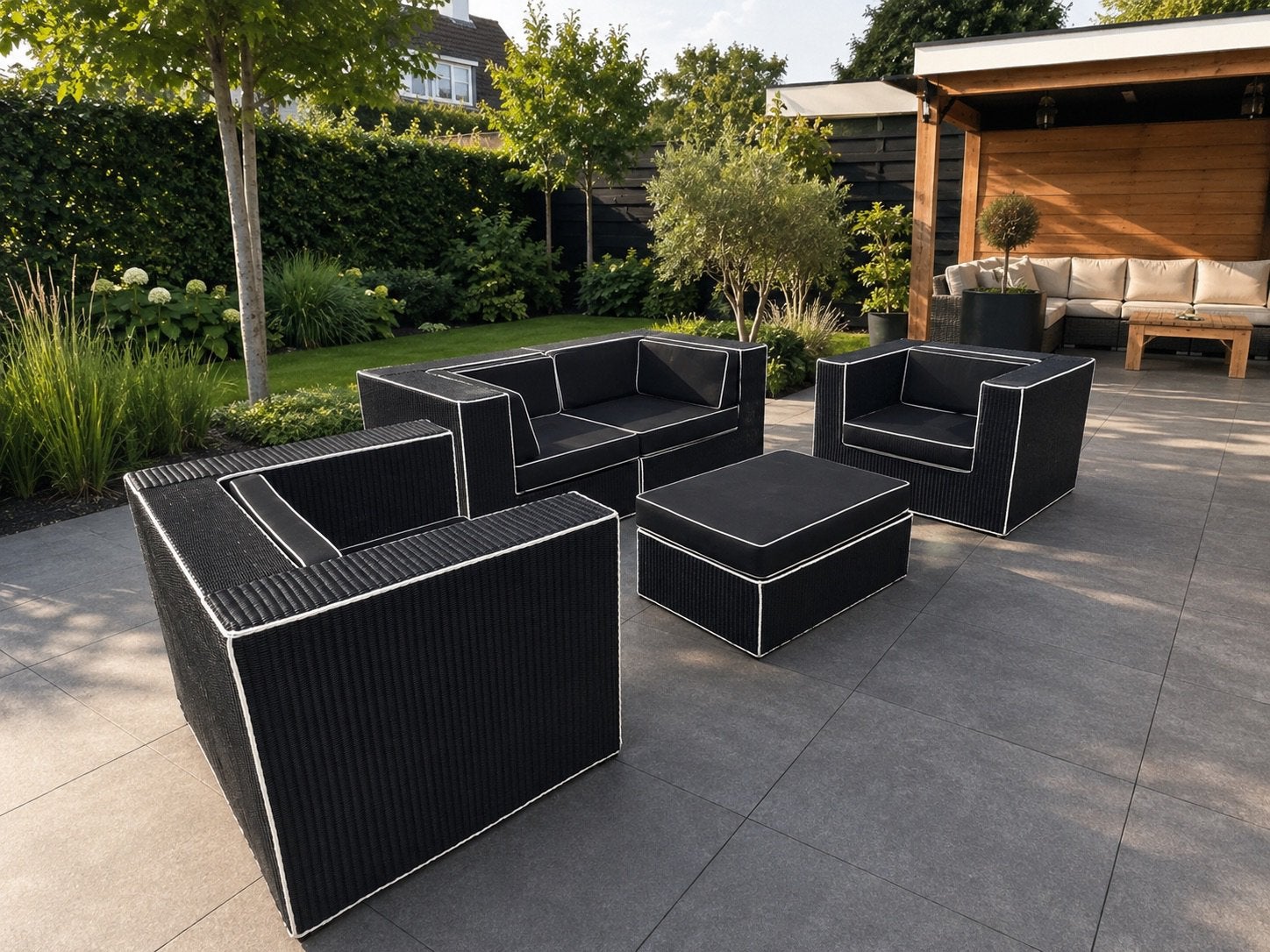 Borek Provence Loungeset, Ophalen, Zo goed als nieuw, Wicker, Hocker