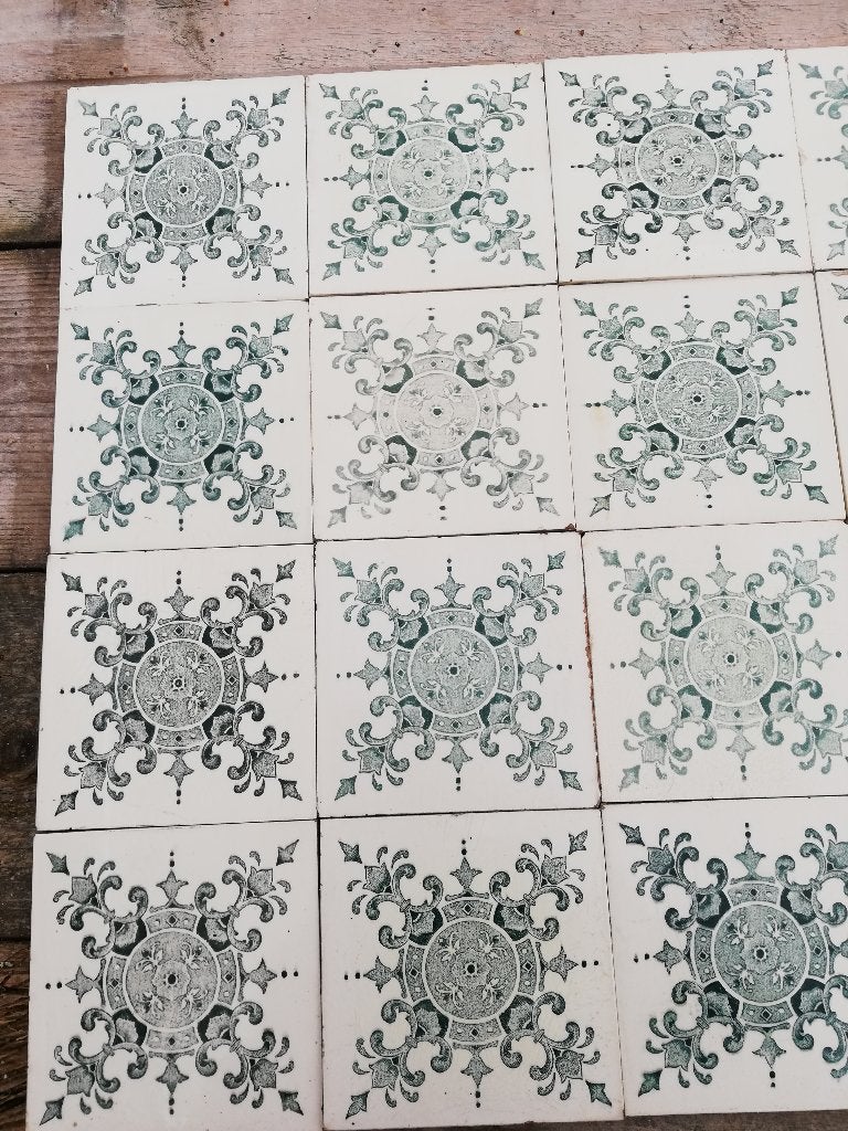 500 antieke tegels donkergroene afbeelding 15.3x15.3 cm, Ophalen
