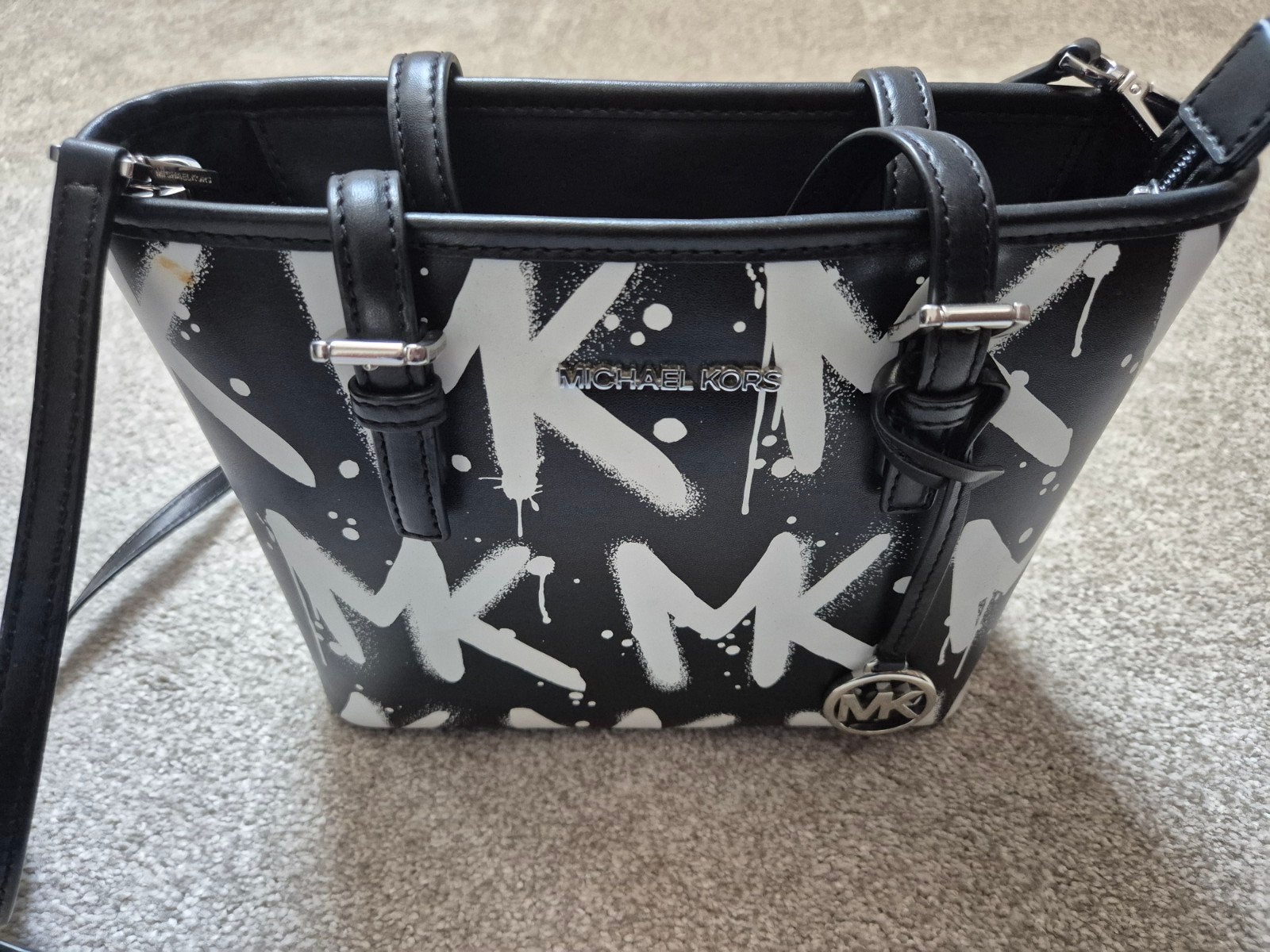 Michael Kors tas zwart wit, Ophalen of Verzenden, Zo goed als nieuw, Zwart, Handtas