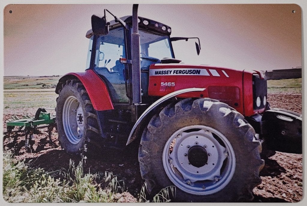 Massey Ferguson 5465 tractor reclamebord van metaal wandbord, Reclamebord, Info@deconoord.nl, Deco Noord, Nieuw