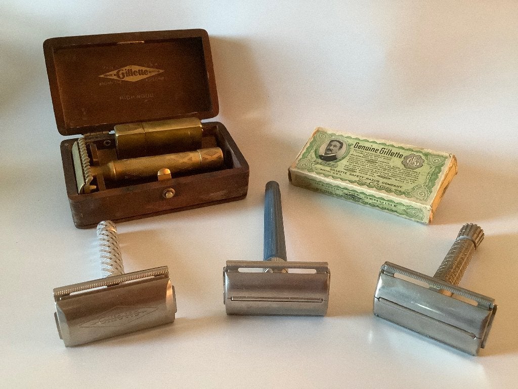 Diverse verzameling 5 x (antieke) Gillette scheermes, Ophalen of Verzenden