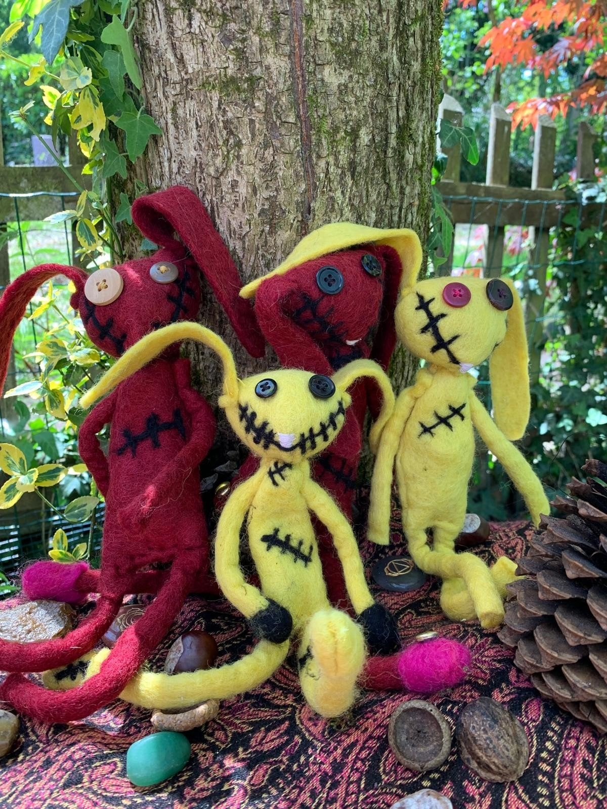 Vilt konijnen antroposofisch lief mooi schattig stoer uniek, Ophalen of Verzenden, Nieuw, Figuurtje(s), Wolvilt