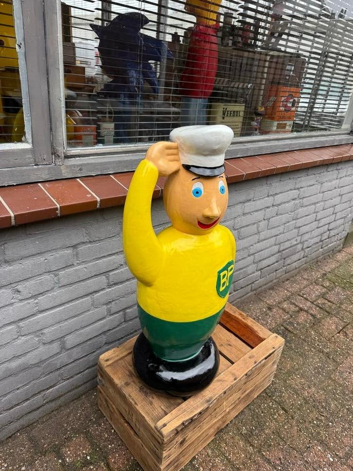 Groot Vintage BP Reclame Man Beeld, Ophalen, Reclamebord, Gebruikt, .