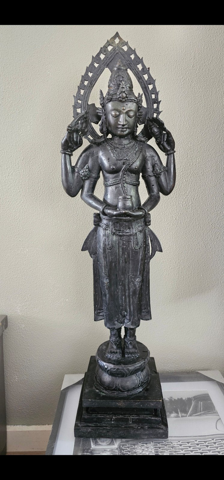 Shiva bronzen beeld, Ophalen of Verzenden, Brons, Beeld, Grijs
