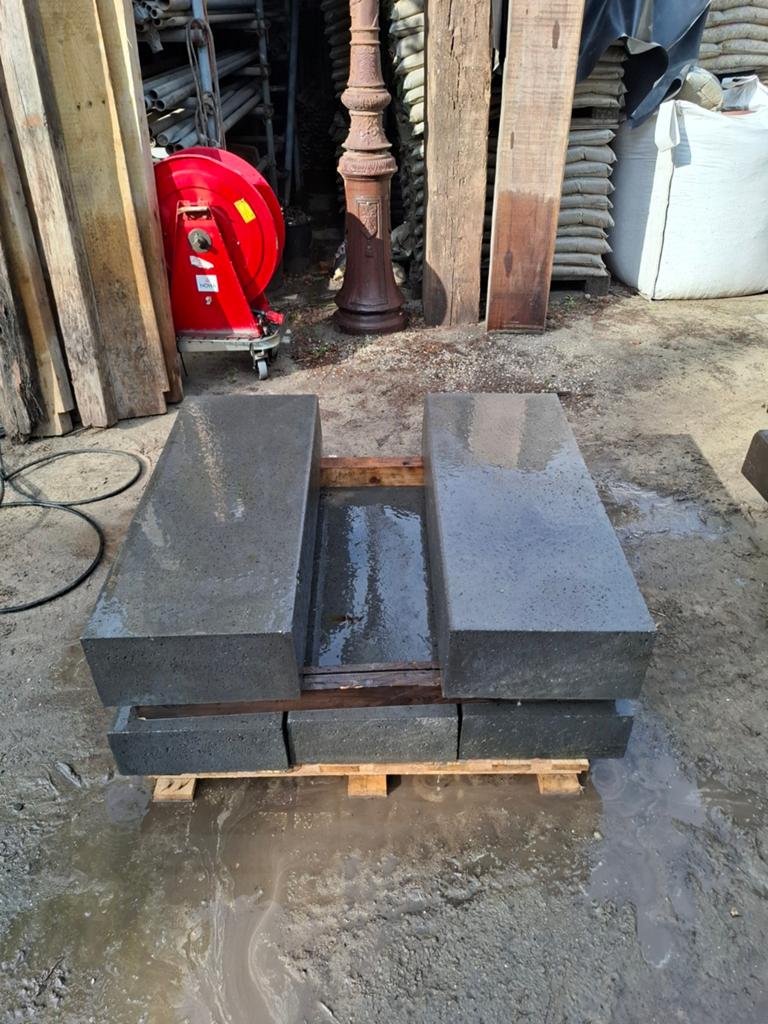 2 stuks schellevis trapblok 20x40x100, antraciet, Ophalen of Verzenden, Beton, Terrastegels