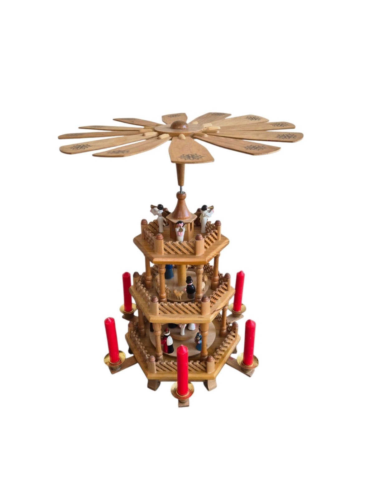 Traditionele handgemaakte houten kerstpiramide, Diversen, Gebruikt, Onbekend, Ophalen of Verzenden, Onbekend