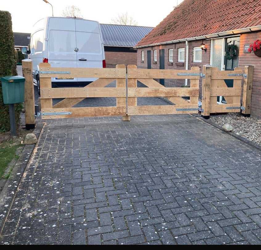Poort houten tuinhek Boerenlandhek oprit erfscheiding, Gerard Krale, Nieuw, Ophalen of Verzenden, Info@gkrale.nl