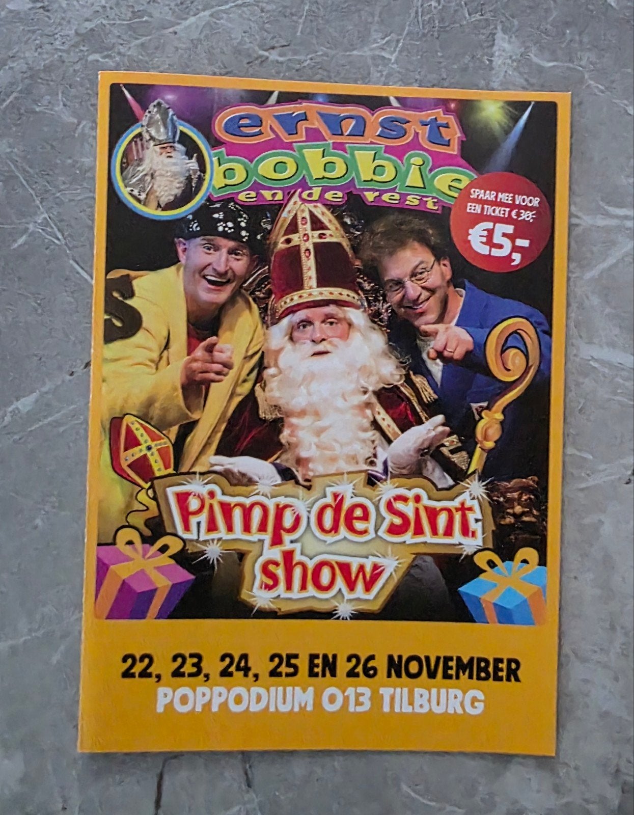 Volle Spaarkaart Ernst & Bobbie Pimp de Sint Show 013, Eén persoon