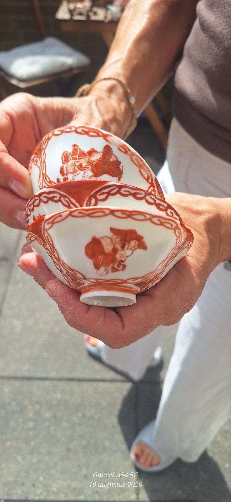 Set van 3 antieke Japanse Imari porseleinen kommetjes, Ophalen