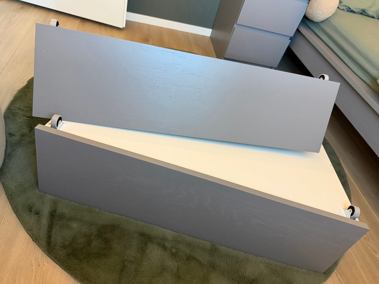 IKEA MALM 2 lades voor onder bed - grijs/wit, Ophalen, Zo goed als nieuw, Eenpersoons
