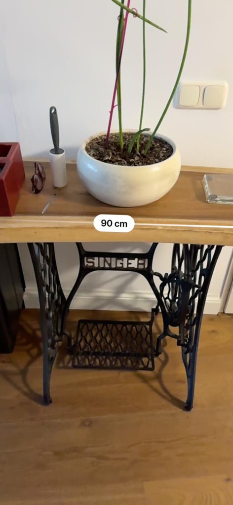 Vintage Singer Naaimachine Onderstel met Houten Blad, Ophalen of Verzenden
