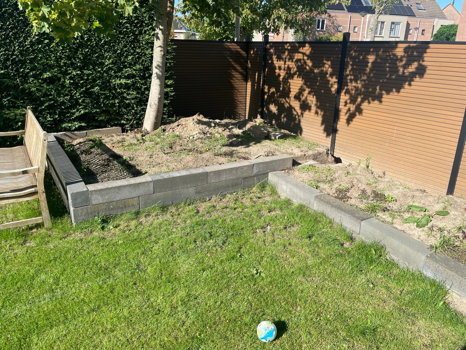 Betonnen bielzen voor border, ca. 45 stuks (60x15x15 cm), Tuin en Terras, Ophalen, Gebruikt, Biels, Beton